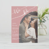 Dusty Rose Photo Faire-part de mariage QR Code (Debout devant)