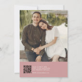 Dusty Rose Photo Faire-part de mariage QR Code (Dos)