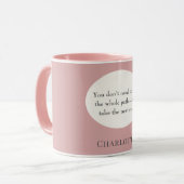 Dusty rose pink ivory inspirational goal quote mok (Voorkant links)