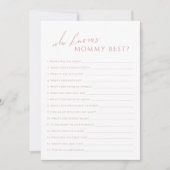 Dusty Rose Qui Connaît Maman Baby shower Carte De (Devant)