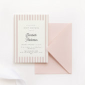 Dusty rose rayures Girl Baby shower Invitation