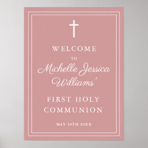 Dusty Rose rose Affiche de bienvenue de la sainte