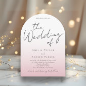 Dusty Rose rose Faire-part de mariage photo Code Q