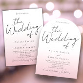 Dusty Rose rose Faire-part de mariage photo Code Q