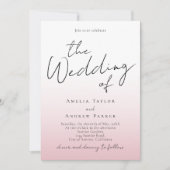 Dusty Rose rose Faire-part de mariage QR Code RSVP (Devant)