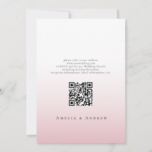 Dusty Rose rose Faire-part de mariage QR Code RSVP (Dos)
