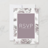 Dusty rose rose fiançailles carte RSVP (Devant)