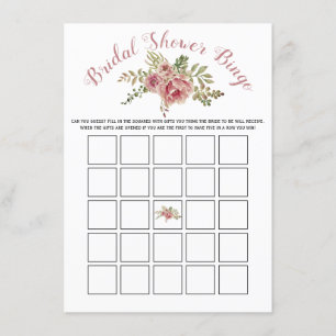 Dusty rose rose fleurs nuptiale carte de jeu