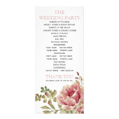 Dusty rose rose fleurs programme de mariage floral (Dos)