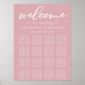 Dusty Rose rose Mariage 16 Tableau de siège (Devant)