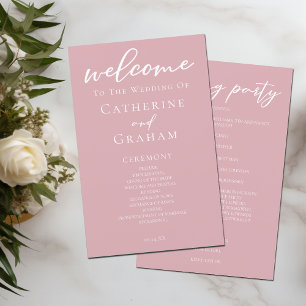 Dusty Rose rose romantique programme de mariage