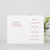 Dusty Rose rose Script Bi-Fold Wedding Programme (Debout devant)