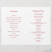 Dusty Rose rose Script Bi-Fold Wedding Programme (Dos)