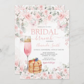 Dusty Rose Roses Nuptiale Brunch invitation (Devant / Derrière)