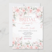 Dusty Rose Roses nuptiale invitation Douche nuptia