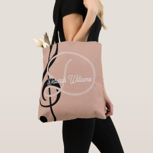 Dusty Rose sac fourre-tout avec son nom et clé tre