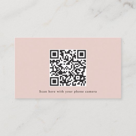 Dusty Rose Site Web Mariage QR Code Détails Carte (Dos)
