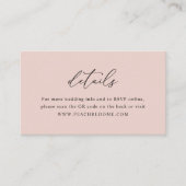 Dusty Rose Site Web Mariage QR Code Détails Carte (Devant)