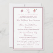 Dusty Rose Two Hearts Catholic Wedding Invitation (Devant)