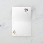 Dusty rose violet Carte de remerciements Floral (Intérieur)