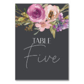 Dusty rose violet Mariage floral Numéro de table (Par défaut)