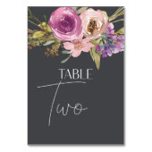 Dusty rose violet Mariage floral Numéro de table (Dos)