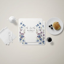 Dusty Royal Blue Paarse Bloom Wedding