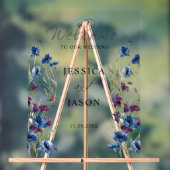 Dusty Royal Blue Purple Bloom Mariage Bienvenue (Neutre)