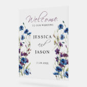 Dusty Royal Blue Purple Bloom Mariage Bienvenue (Angle)