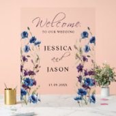 Dusty Royal Blue Purple Bloom Mariage Bienvenue (Mariage)