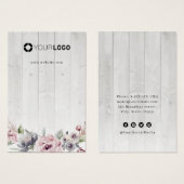 Dusty roze boho floral custom logo earing display visitekaartje (Voorkant /achterkant)