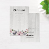 Dusty roze boho floral custom logo earing display visitekaartje (Bureau)