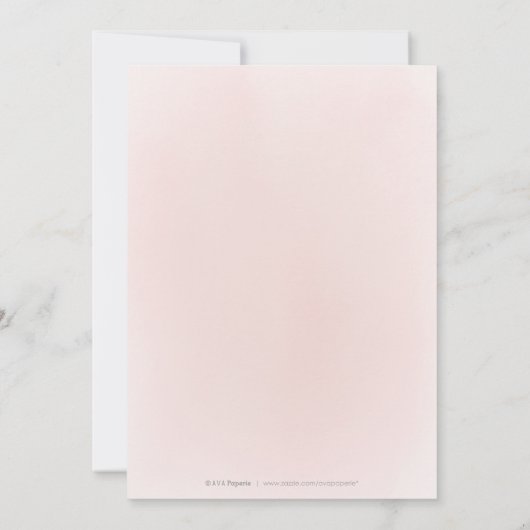 Dusty roze boho floral rustige bruiloft kaart (Achterkant)