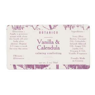 Dusty roze botanische ingrediënten Natuurlijke ver Etiket