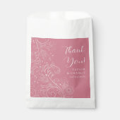 Dusty roze elegante bloemenbruiloft dank u bedankzakje (Voorkant)