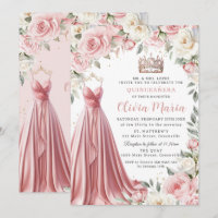 Dusty roze ivoor bloemen jurk jurk quinceañera