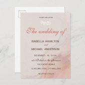 Dusty Roze Marmeren Script Kalligrafie Witte Tak Uitnodiging Briefkaart (Voorkant / Achterkant)