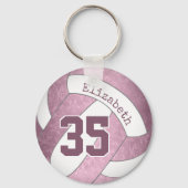 dusty roze mauve personalized girly volleyball sleutelhanger (Achterkant)