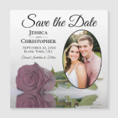 Dusty roze roze bruiloft bespaart de datum van de  (Voorkant)