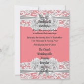 Dusty roze uitnodiging voor de bruiloft van witte  (Voorkant)