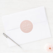 Dusty roze wit kruis meisje religieuze doop ronde sticker (Envelop)