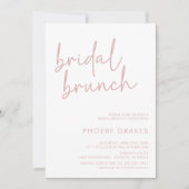 Dusty Roze & Wit Minimalistisch Script Bruids Brun Kaart (Voorkant)