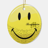 Dusty Ruff Bearded Face Keramisch Ornament (Links)