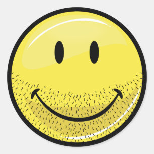 Dusty Ruff Bearded Face Ronde Sticker