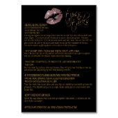 Dusty Rusty Glitter Lip Kleur Instructies Kaart (Achterkant)