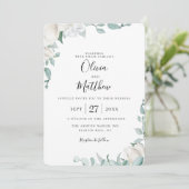 Dusty Sage Botanical Faire-part de mariage (Debout devant)