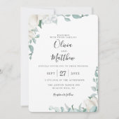 Dusty Sage Botanical Faire-part de mariage (Devant)