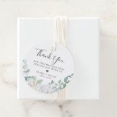 Dusty Sage Botanical Wedding Dank u Bedankjes Labels (In situ)