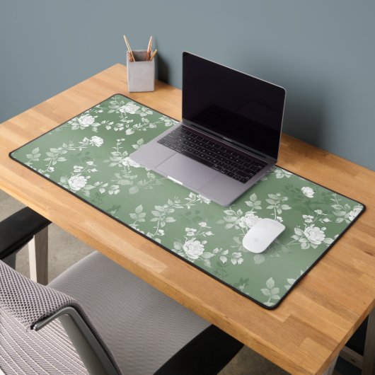 Dusty Sage Floral Vert Fleur Motif (Bureau 2)