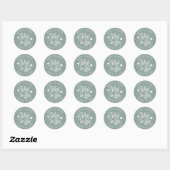 Dusty Sage | Gepersonaliseerde weddenschap Ronde Sticker (Vel)